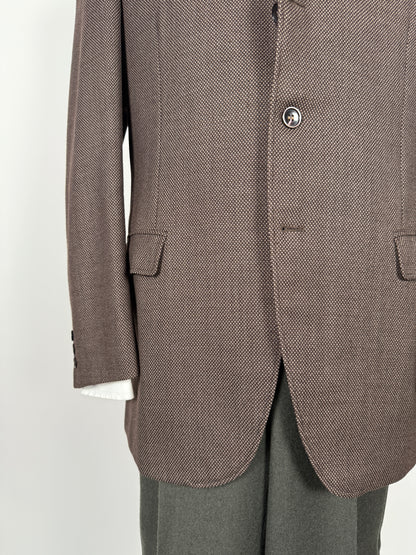 Giacca anni ‘60 marrone in lana occhio di pernice - tg. 50