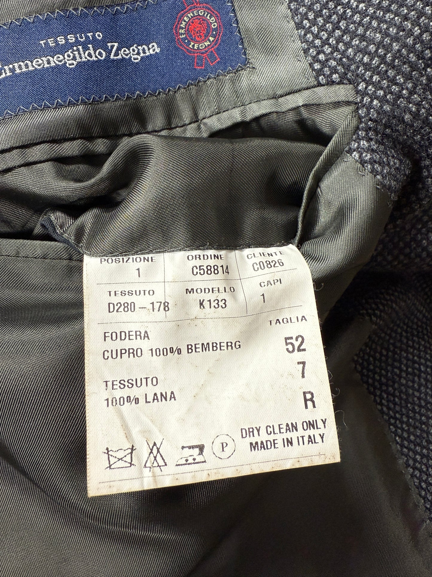 Giacca Caruso tessuto Zegna flanella occhio di pernice - tg. 52