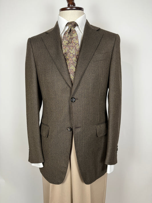 Giacca in lana e cashmere marrone spigato - tg. 44/46