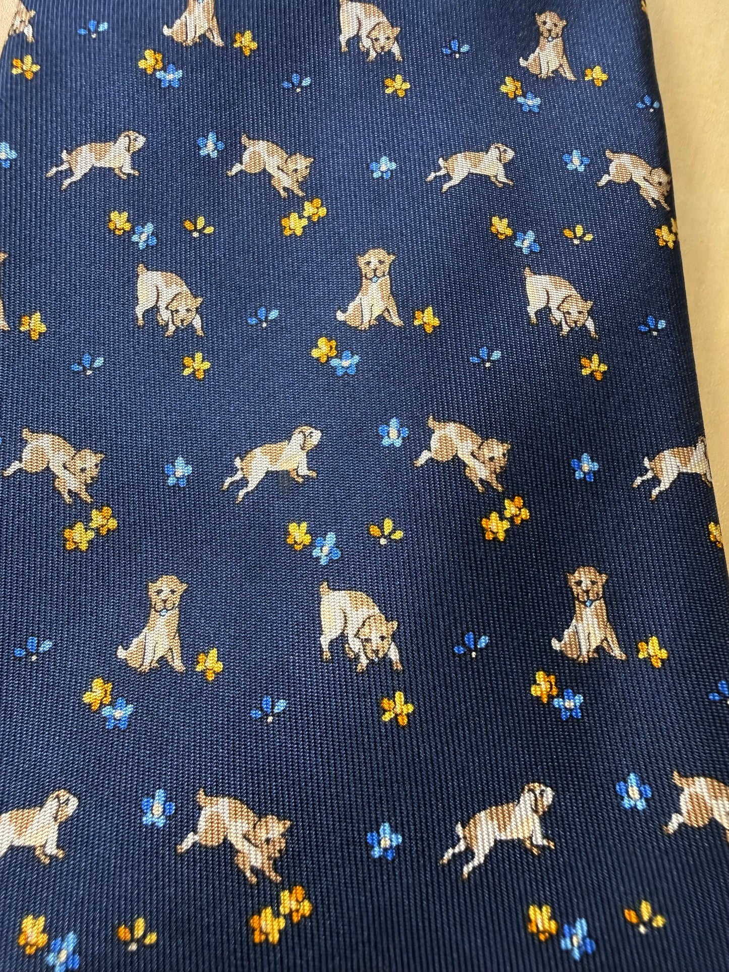 Cravatta Ferragamo blu con cani