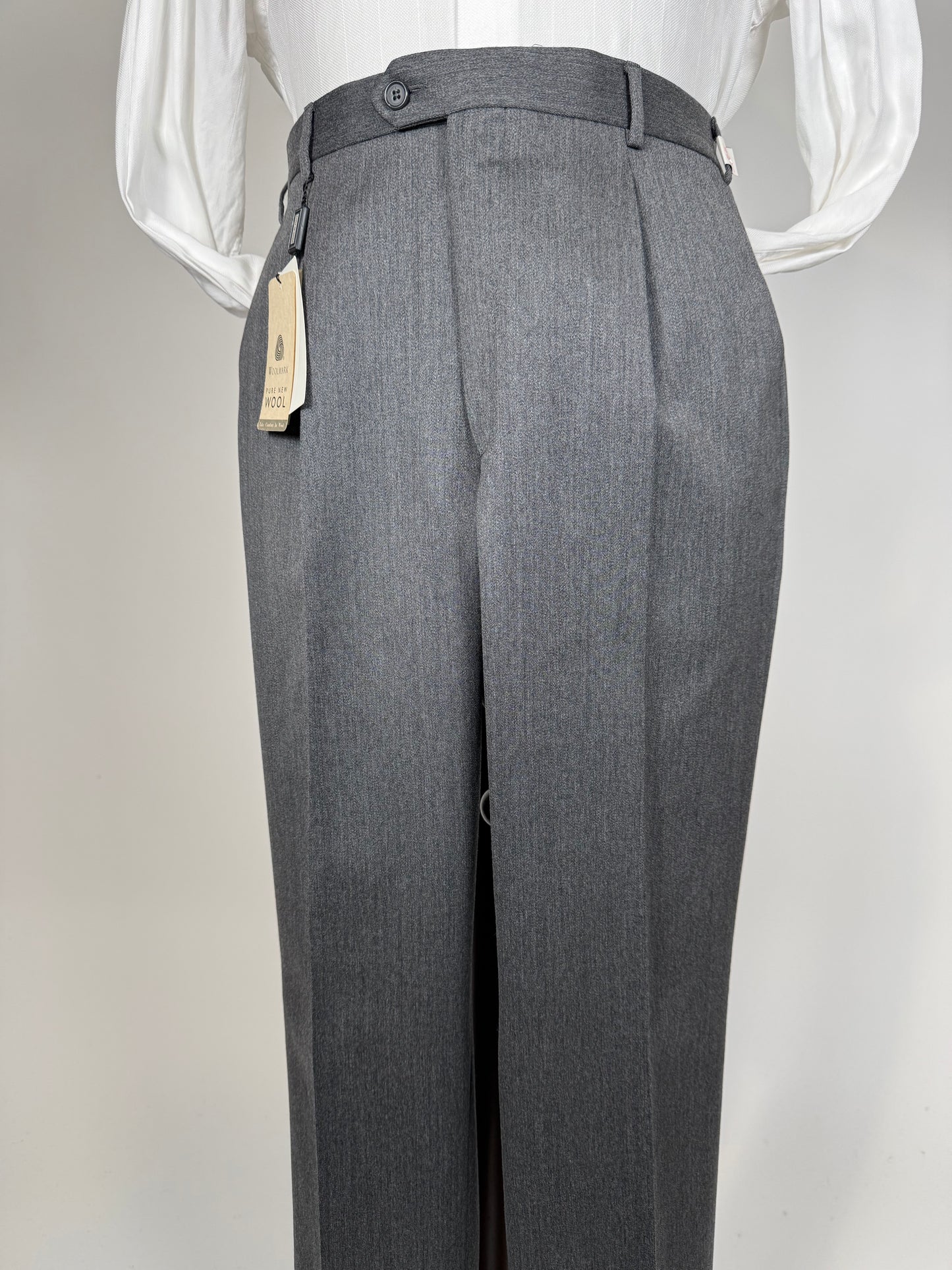 Pantaloni anni ‘90 flanella pettinata grigio medio (NOS) - tg. 50/52