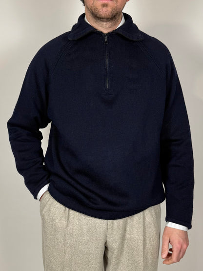 Maglione zip 3/4 CP Company in pura lana - XL