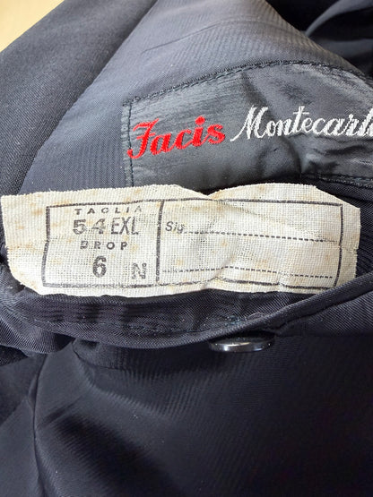 Giacca anni '60 lana-mohair blu - tg. 52 lunga