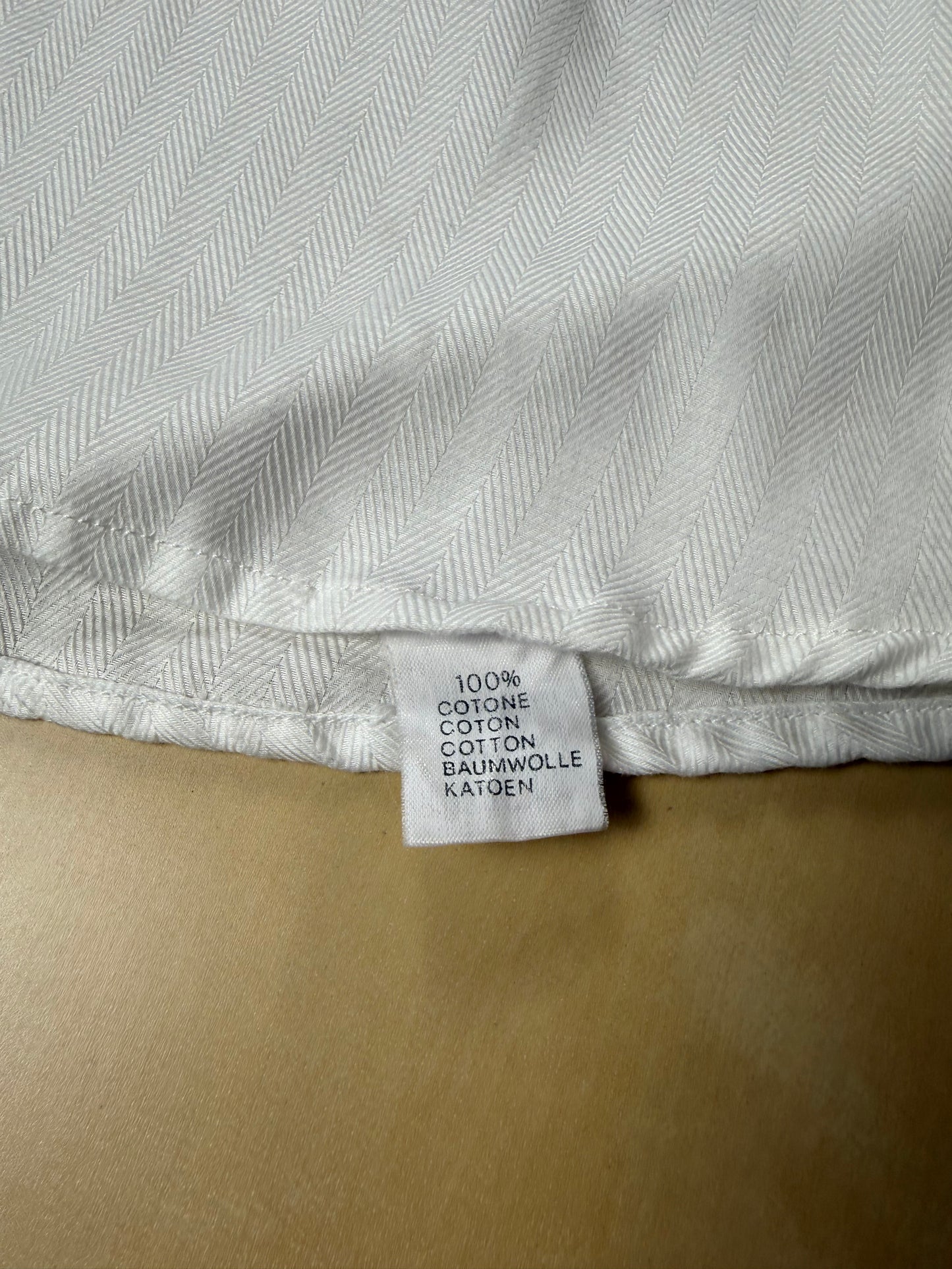 Camicia bianca cotone herringbone - XL collo 45