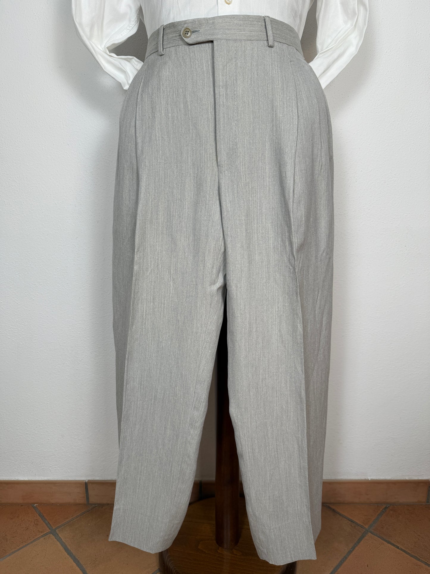 Panciotto damascato con pantalone abbinato in seta e lino - tg. 54