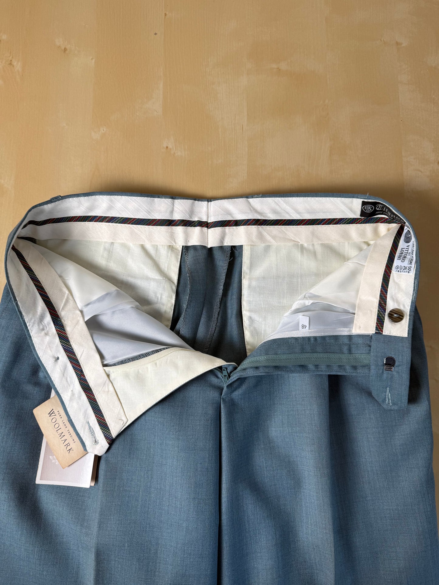 Pantaloni fresco lana carta da zucchero anni '80 (NOS) - tg. 46