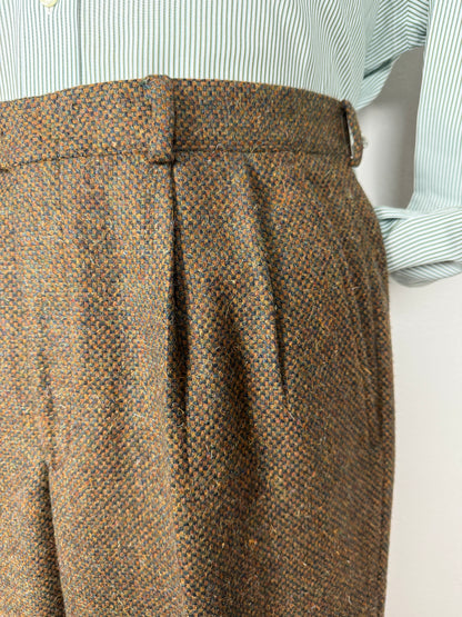 Pantaloni anni ‘70/‘80 in tweed cachi - tg. 46