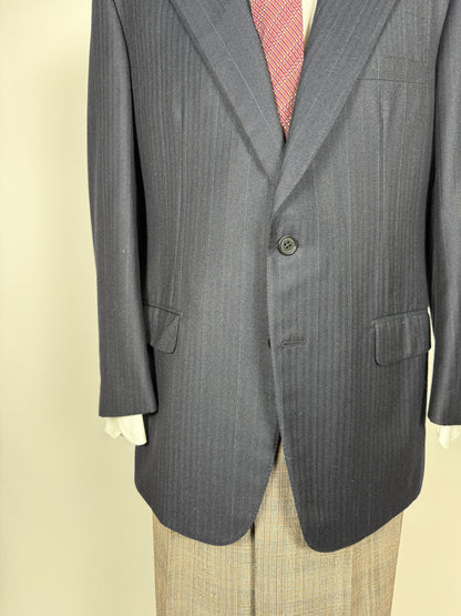 Giacca Belvest anni ‘80 flanella blu lana e cashmere - tg. 52/54