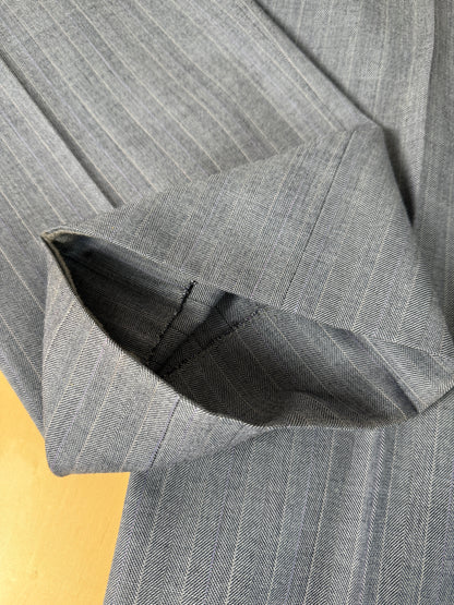 Completo sartoriale anni ‘60/'70 in grisaglia color carta da zucchero gessato - tg. 50/52