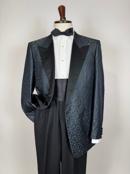 Giacca da smoking Pal Zileri anni '80 in seta shantung damascata - tg. 52