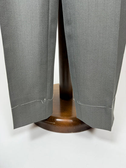Pantaloni fresco lana salvia 3 pinces anni '80 (NOS) - tg. 50