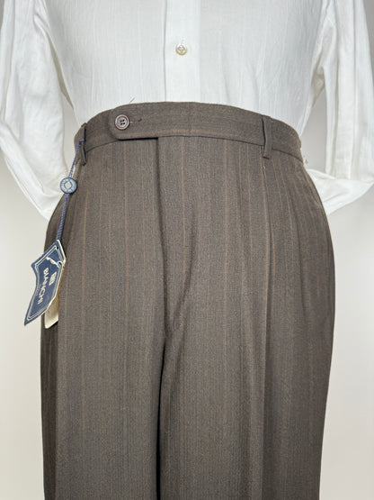 Pantaloni anni ‘80 flanella pettinata marrone scuro (NOS) - tg. 50