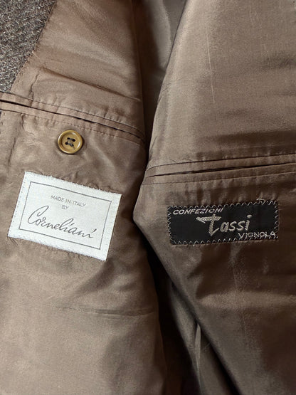 Giacca Corneliani anni '70/'80 tweed marrone tabacco - tg. 46/48