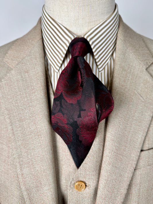 Cravatta Yves Saint Laurent rose jacquard bordeaux