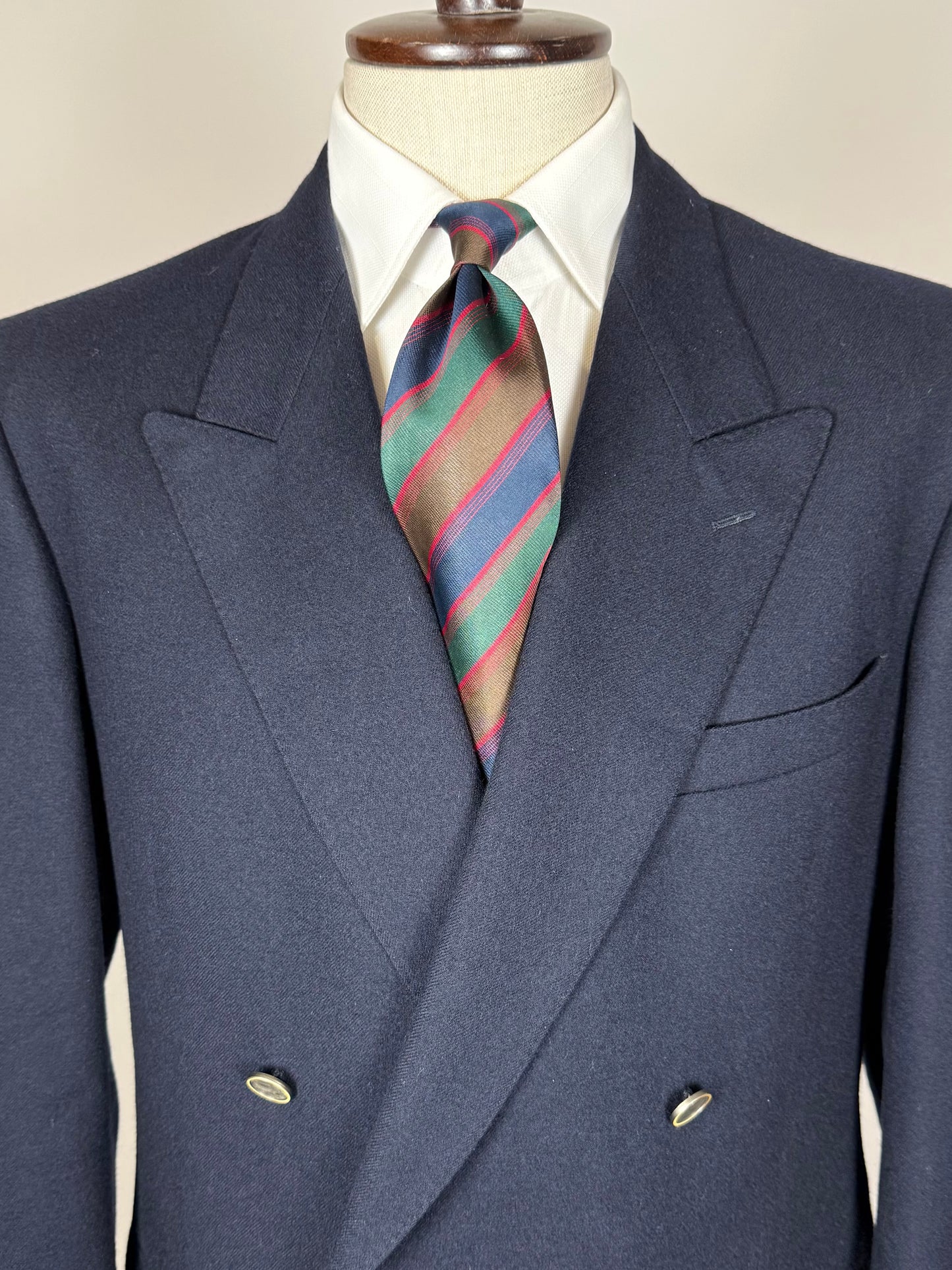 Blazer doppiopetto anni ‘70/‘80 in flanella blu - tg. 54