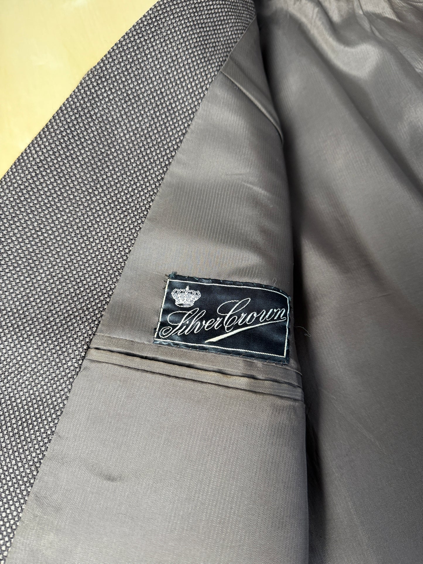 Giacca anni ‘60 marrone in lana occhio di pernice - tg. 50