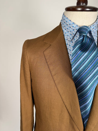 Giacca sartoriale in lino irlandese color tabacco - tg. 48