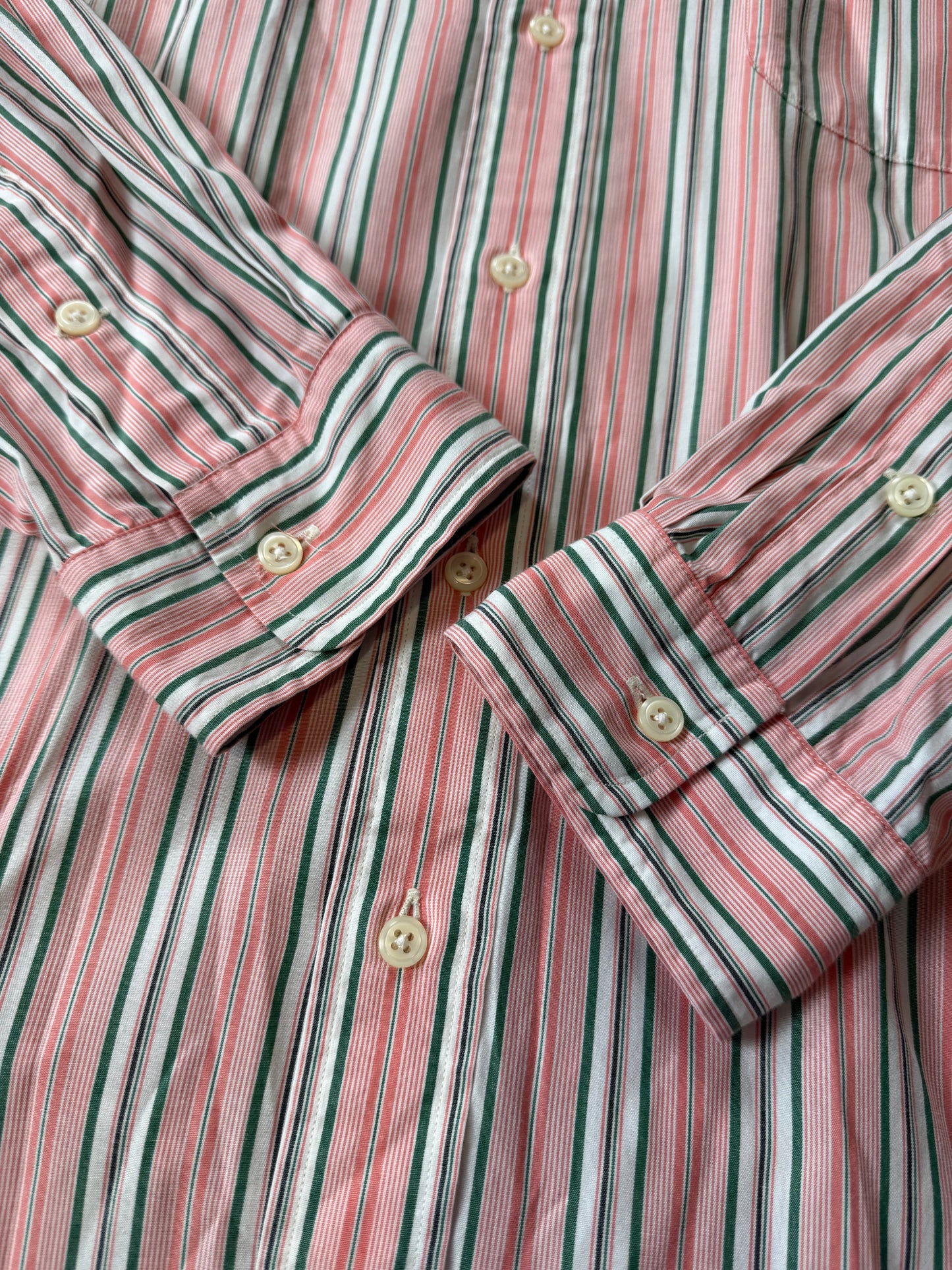 Camicia Ralph Lauren righe rosa verdi -  L collo 42