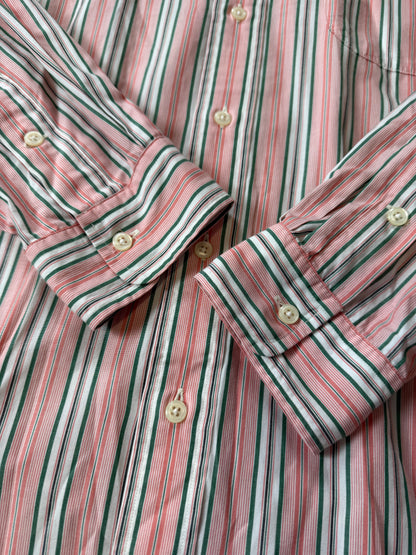 Camicia Ralph Lauren righe rosa verdi -  L collo 42