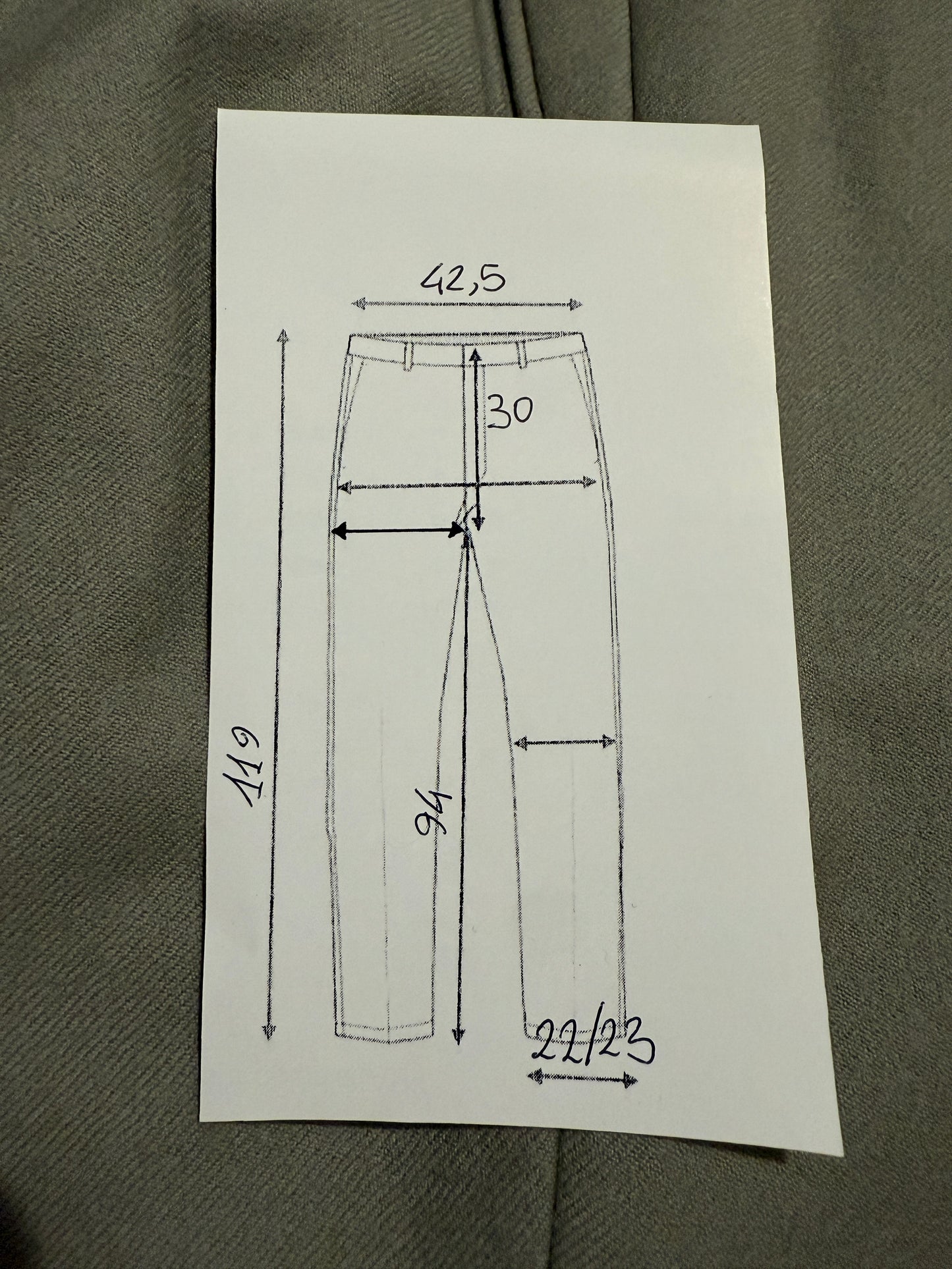 Pantalone in flanella anni ‘80 verde-grigio (NOS) - tg. 48