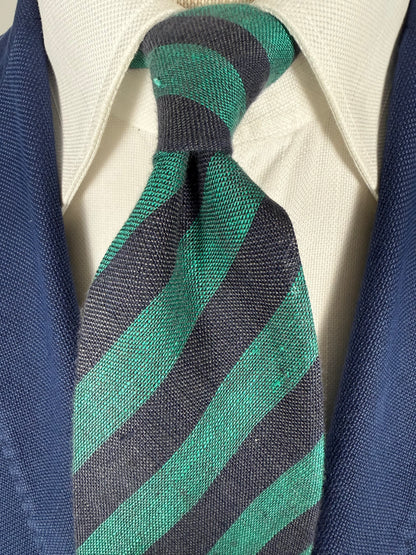 Cravatta Ermenegildo Zegna regimental in lino