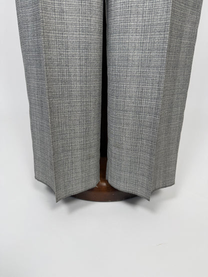 Pantaloni fresco lana grigio Glen check anni '80 (NOS) - tg. 48/50