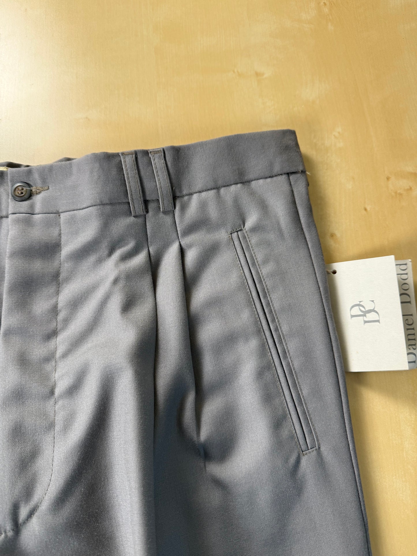 Pantaloni fresco lana verde-grigio anni '80 (NOS) - tg. 50
