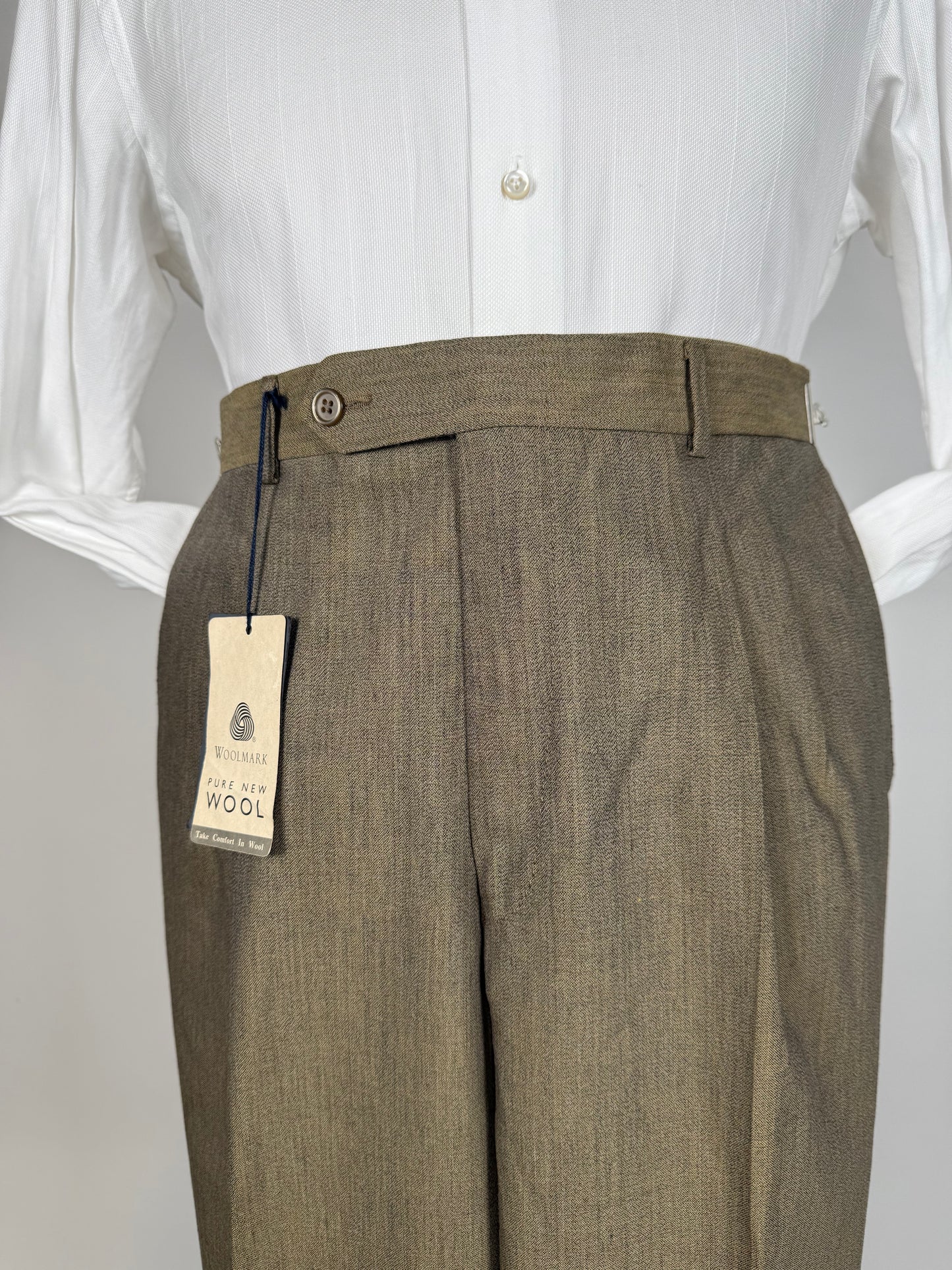 Pantaloni fresco lana cachi mélange (NOS) - tg. 46/48