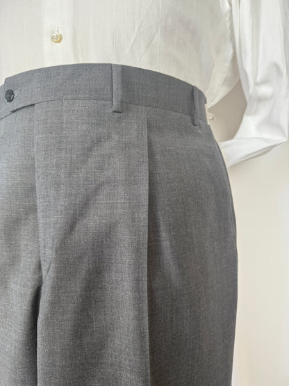 Pantaloni anni ‘90 in fresco lana grigio antracite (NOS) - tg. 52/54
