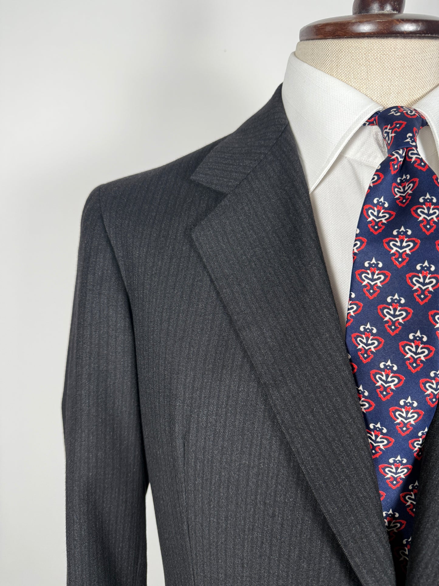 Giacca anni '50/'60 flanella antracite gessato - tg. 50/52