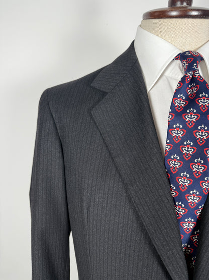 Giacca anni '50/'60 flanella antracite gessato - tg. 50/52