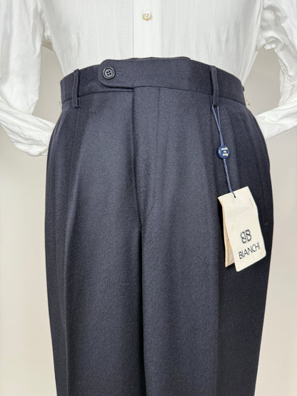 Pantaloni anni ‘80 flanella blu notte (NOS) - tg. 48/50