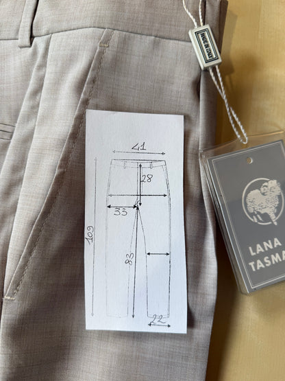 Pantaloni fresco lana beige sabbia anni ‘90 (NOS) - tg. 46