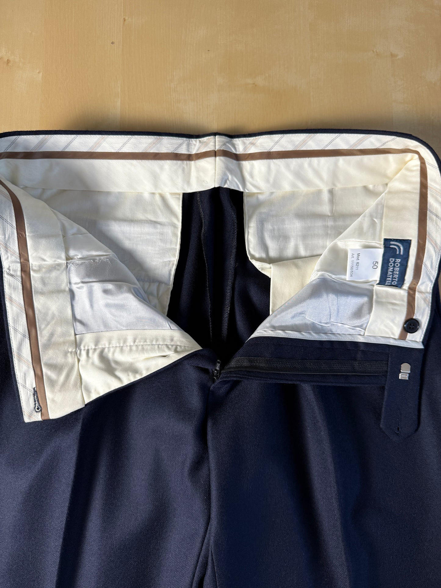 Pantalone anni ‘90 in flanella blu notte (NOS) - tg. 50