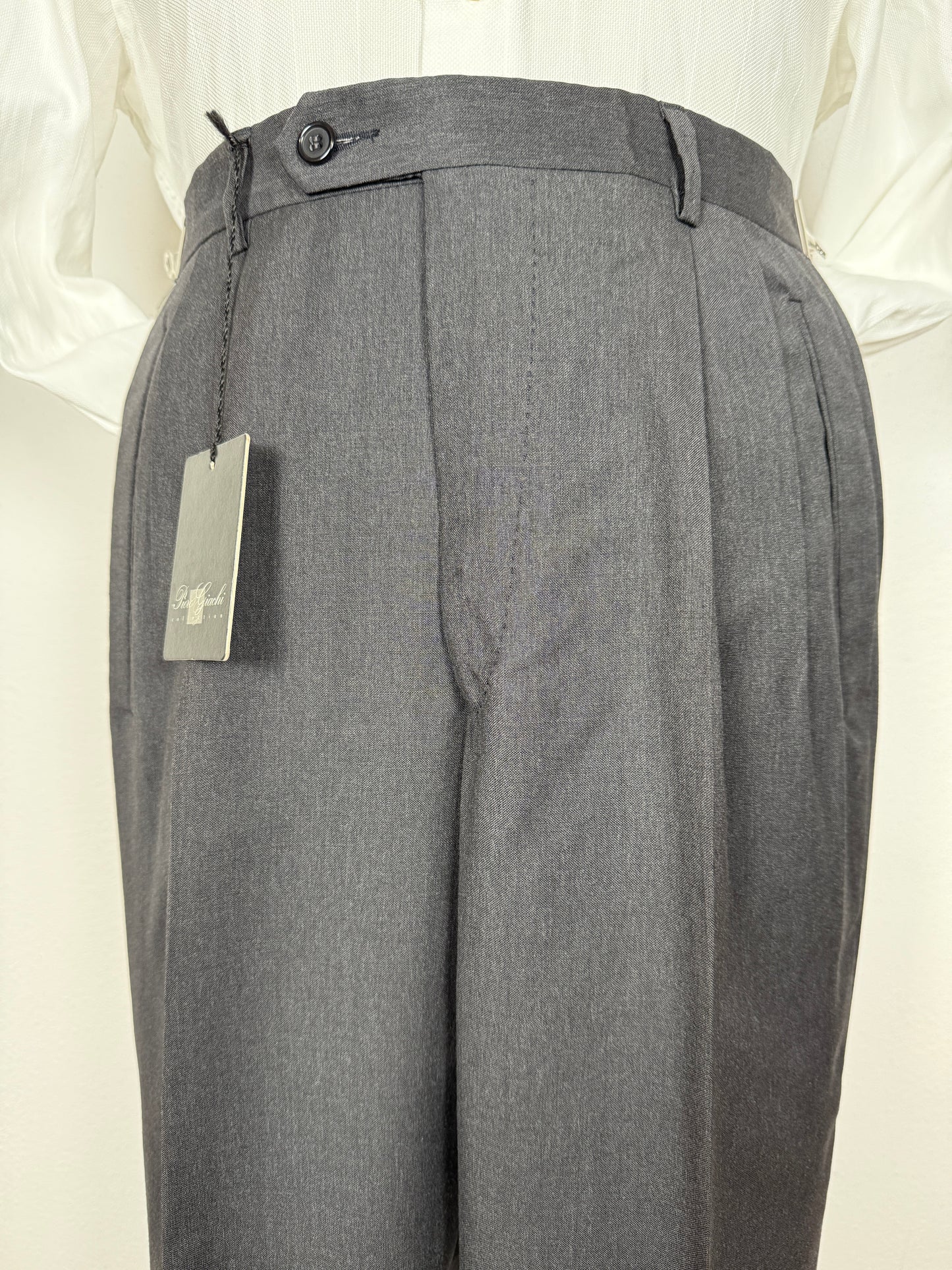 Pantalone anni '90 in fresco lana grigio antracite (NOS) - tg. 46