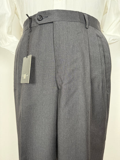 Pantalone anni '90 in fresco lana grigio antracite (NOS) - tg. 46