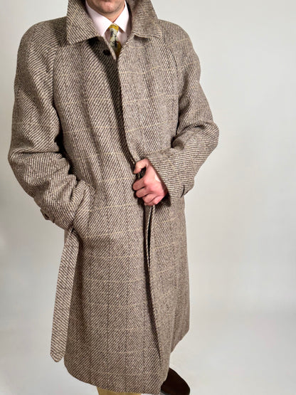 Cappotto raglan anni ‘80 tweed finestrato - tg. 54-56