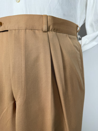 Pantaloni anni ‘70 in twill pettinato beige - tg. 46/48