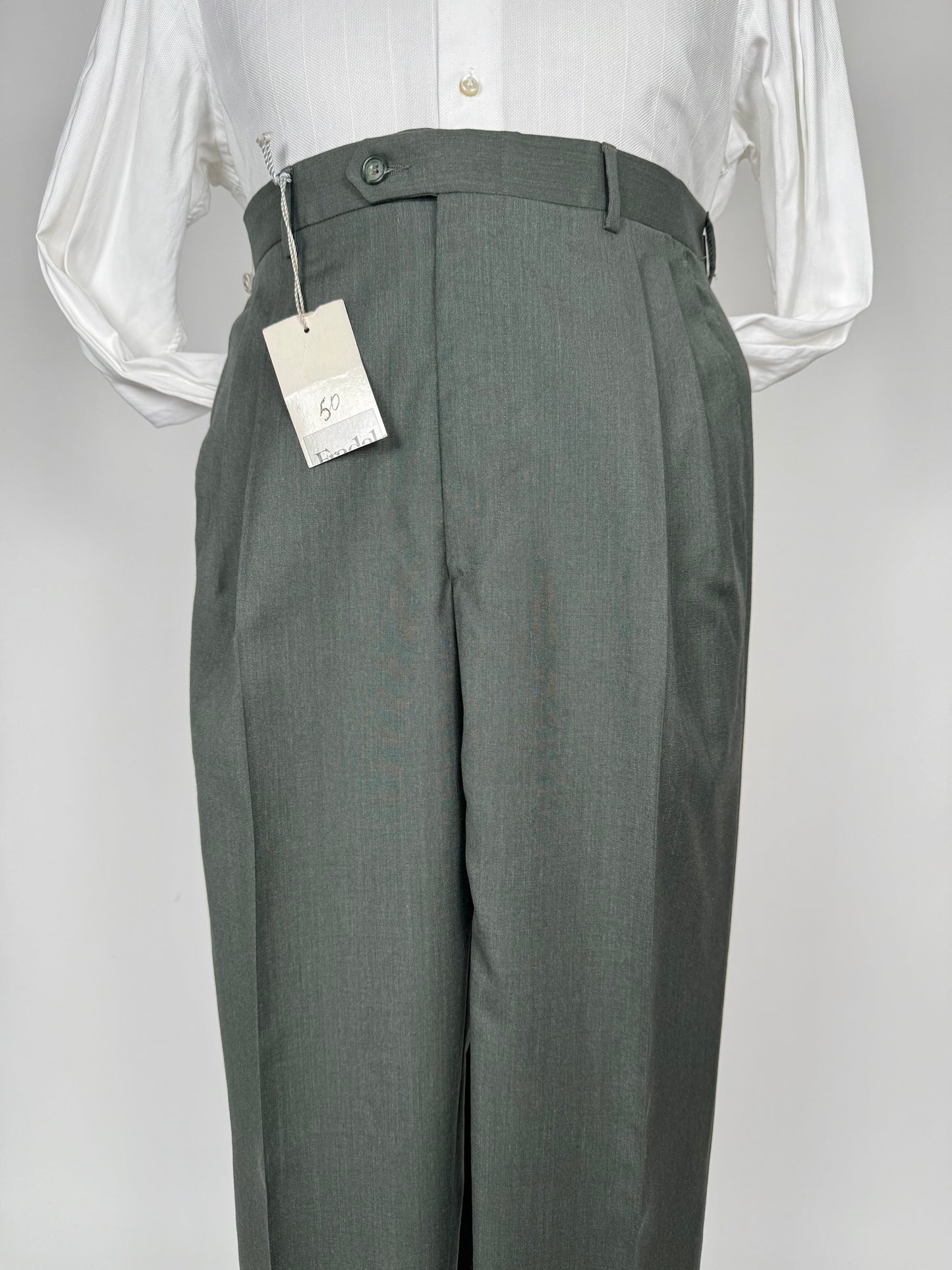 Pantaloni fresco lana verde scuro anni '80 (NOS) - tg. 48/50