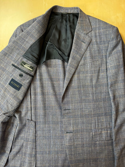 Giacca estiva in hopsack lana seta lino e cotone lilla - tg. 54