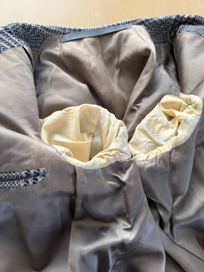 Giacca sportiva sartoriale anni ‘60 puro cashmere inserti in pelle - tg. 42