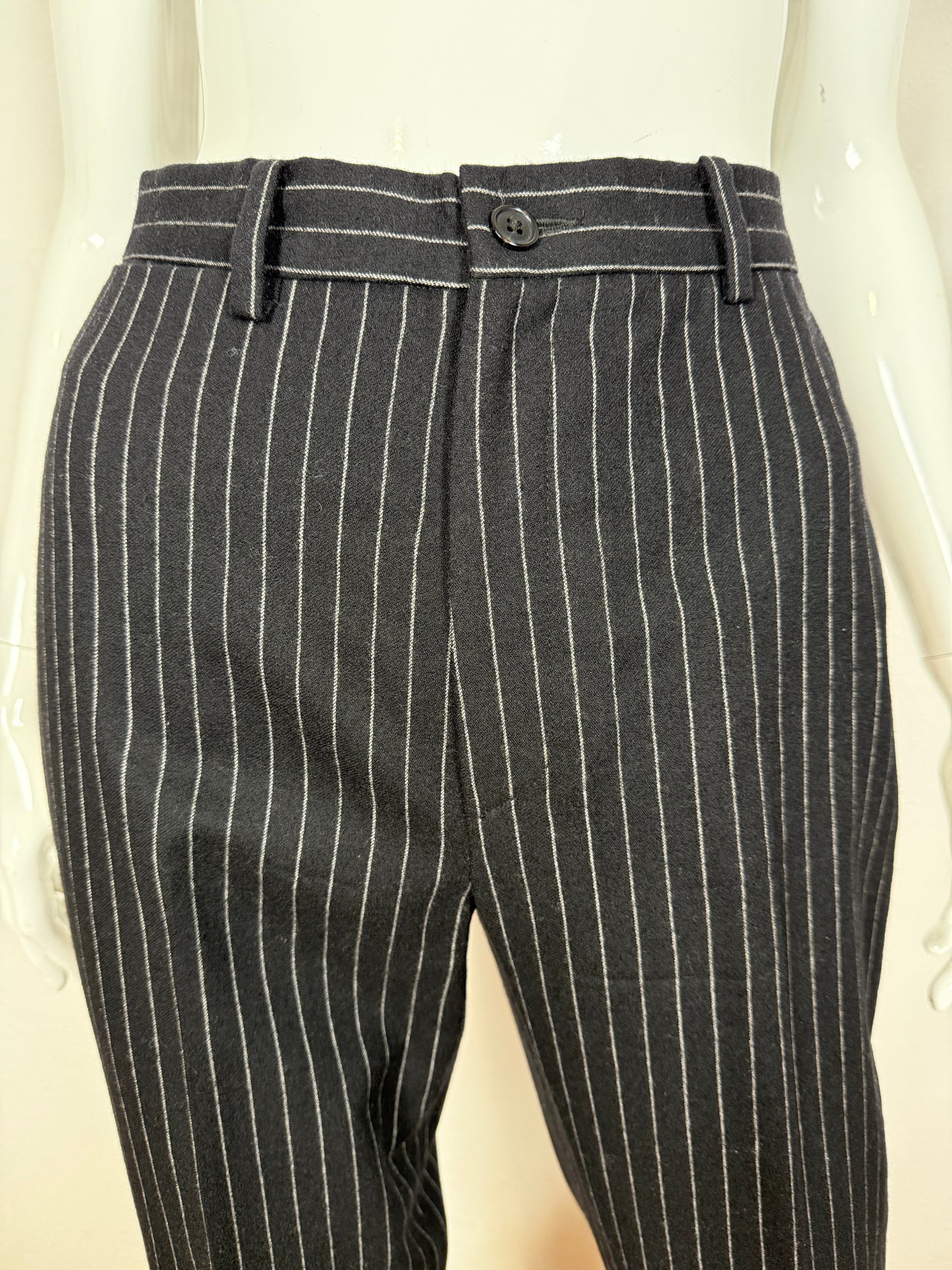 Tailleur Ralph Lauren gessato taglio maschile in lana e cashmere - tg. 40