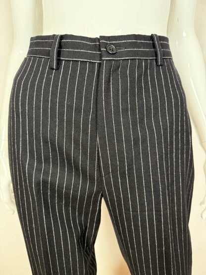 Tailleur Ralph Lauren gessato taglio maschile in lana e cashmere - tg. 40