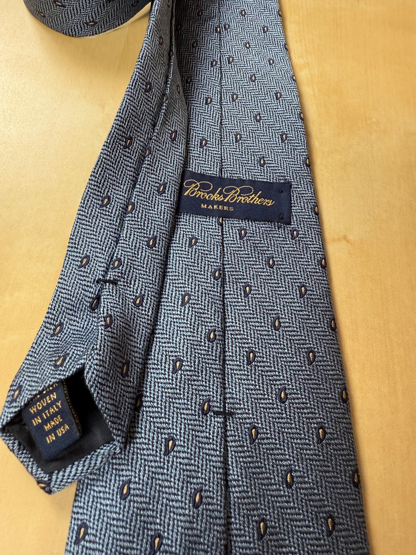 Cravatta Brooks Brothers herringbone e paisley made in USA