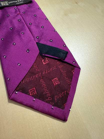 Cravatta Balmain fucsia micro fantasia