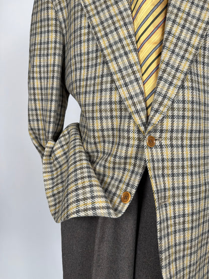 Giacca Valentino anni ‘80 check in lana e cashmere - tg. 52