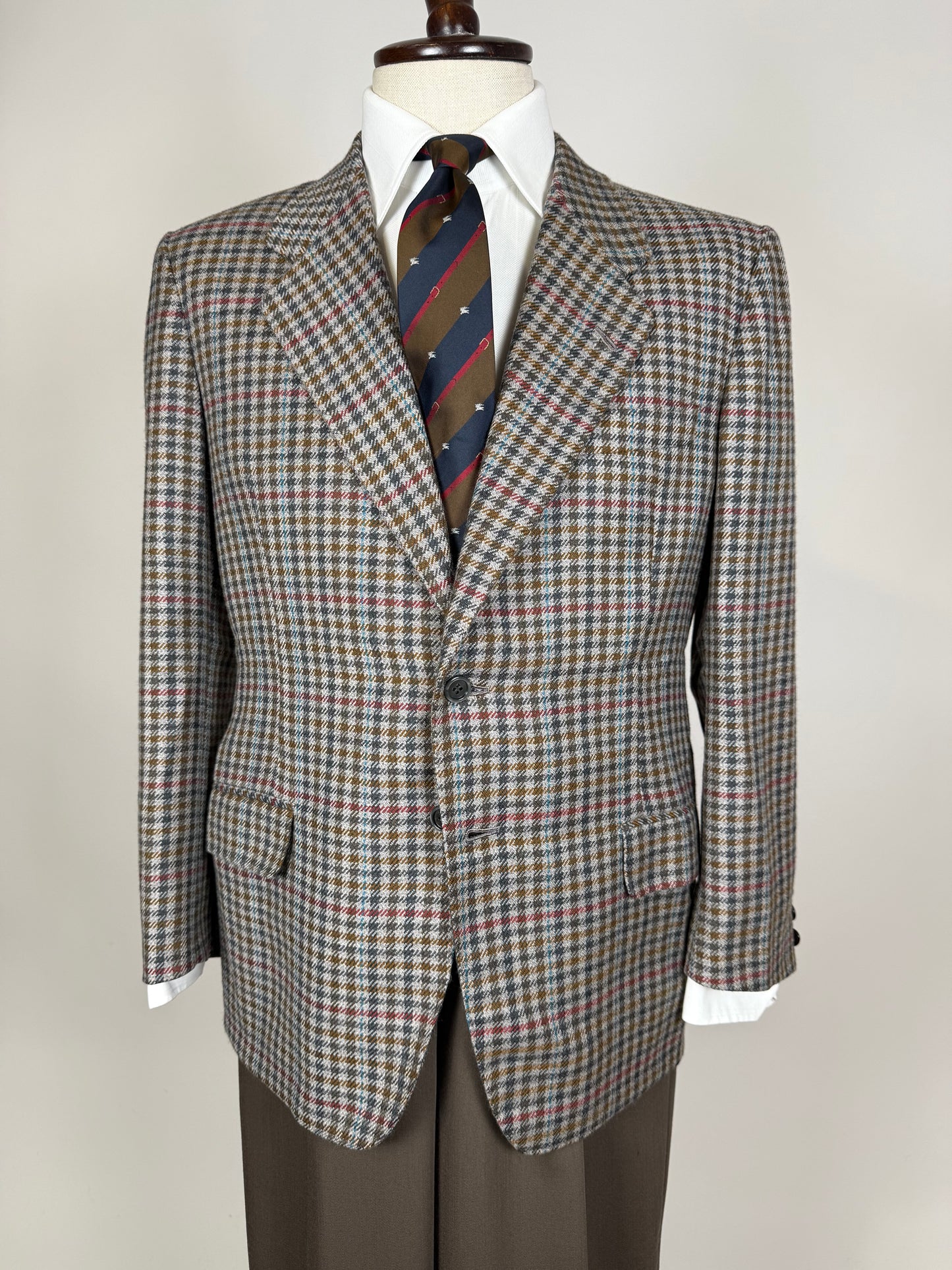 Giacca sartoriale lana e cashmere check - tg. 48/50 corta