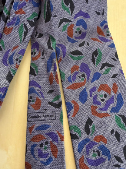Cravatta Armani anni '80 crêpe di seta