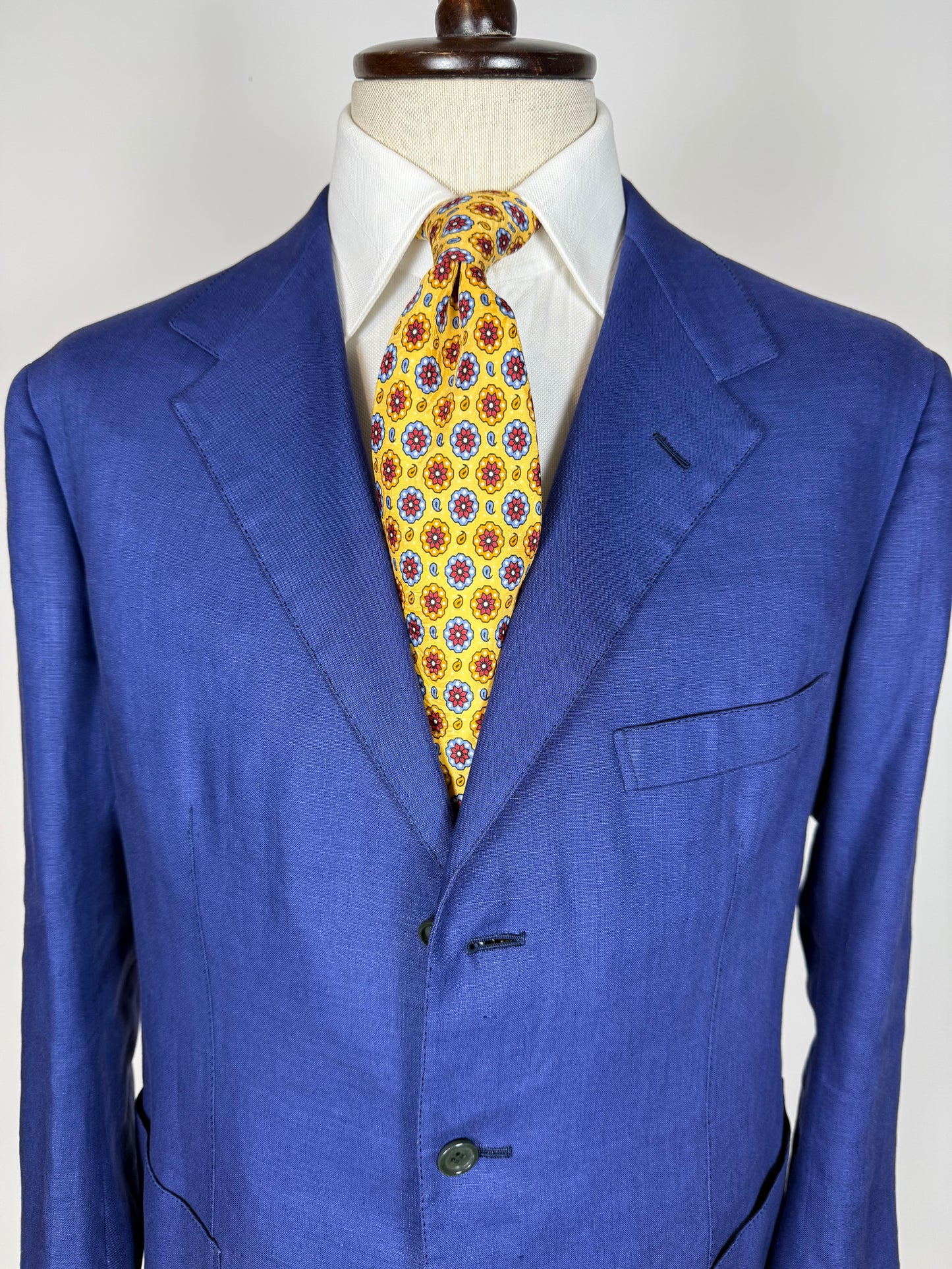 Completo sartoriale F. Di Marco lino irlandese blu (doppio pantalone) - tg. 52 corta