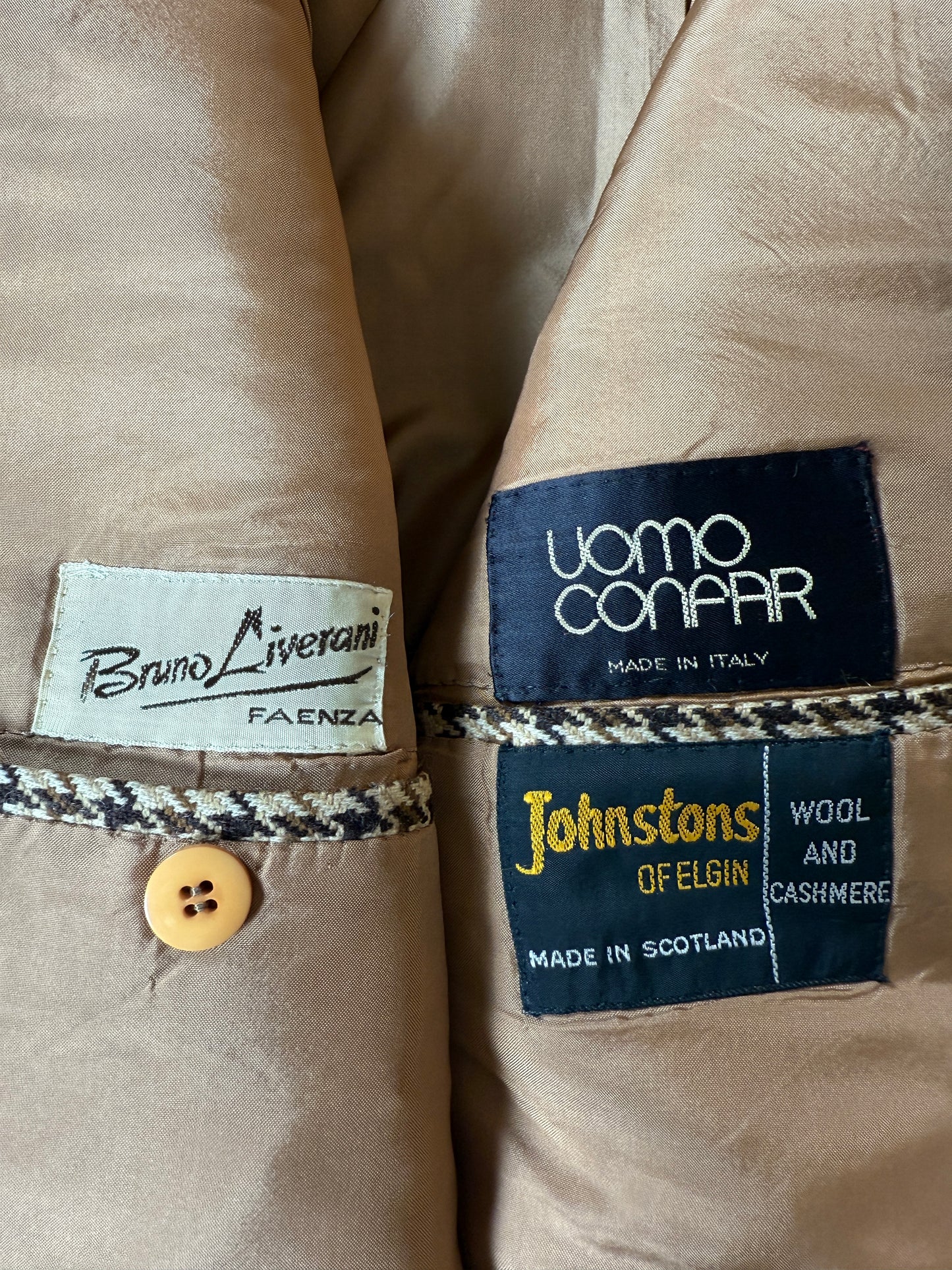 Giacca anni ‘80 in tessuto scozzese lana e cashmere pied-de-poule - tg. 48/50